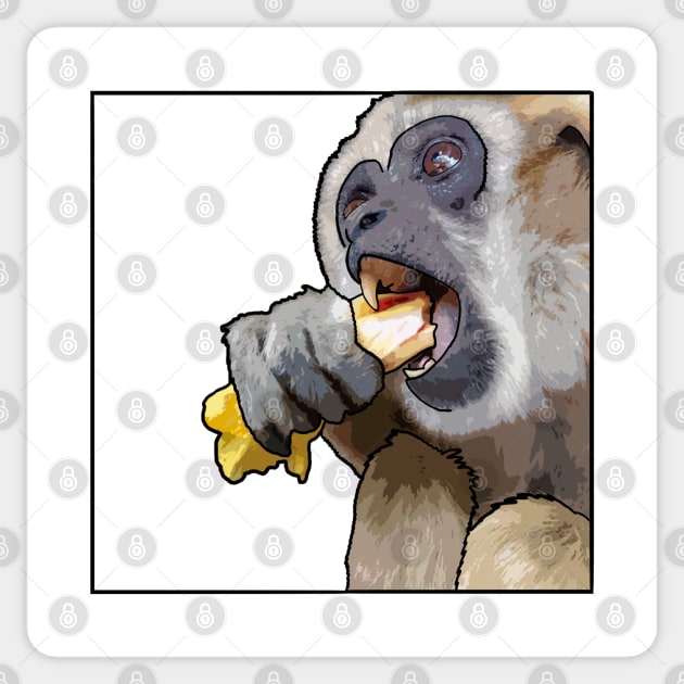 Snacking Gibbon Sticker by Underbite Boutique